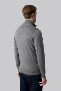 Half-zip sweater with jacquard stitch