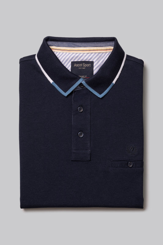 Short sleeve polo shirt with contrasting collar, 100% cotton