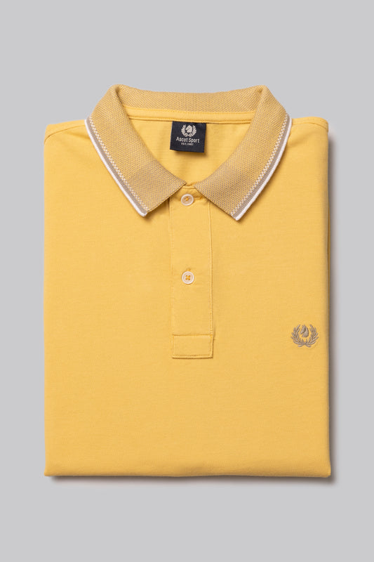 100% cotton piqué short sleeve polo shirt with underneck logo