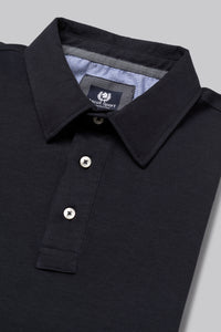 Polo shirt with shirt collar in bi-stretch jersey