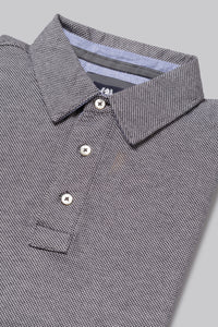 Polo shirt with shirt cuff in 100% two-tone cotton