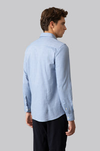 Camicia collo classico in flanella di cotone spigata