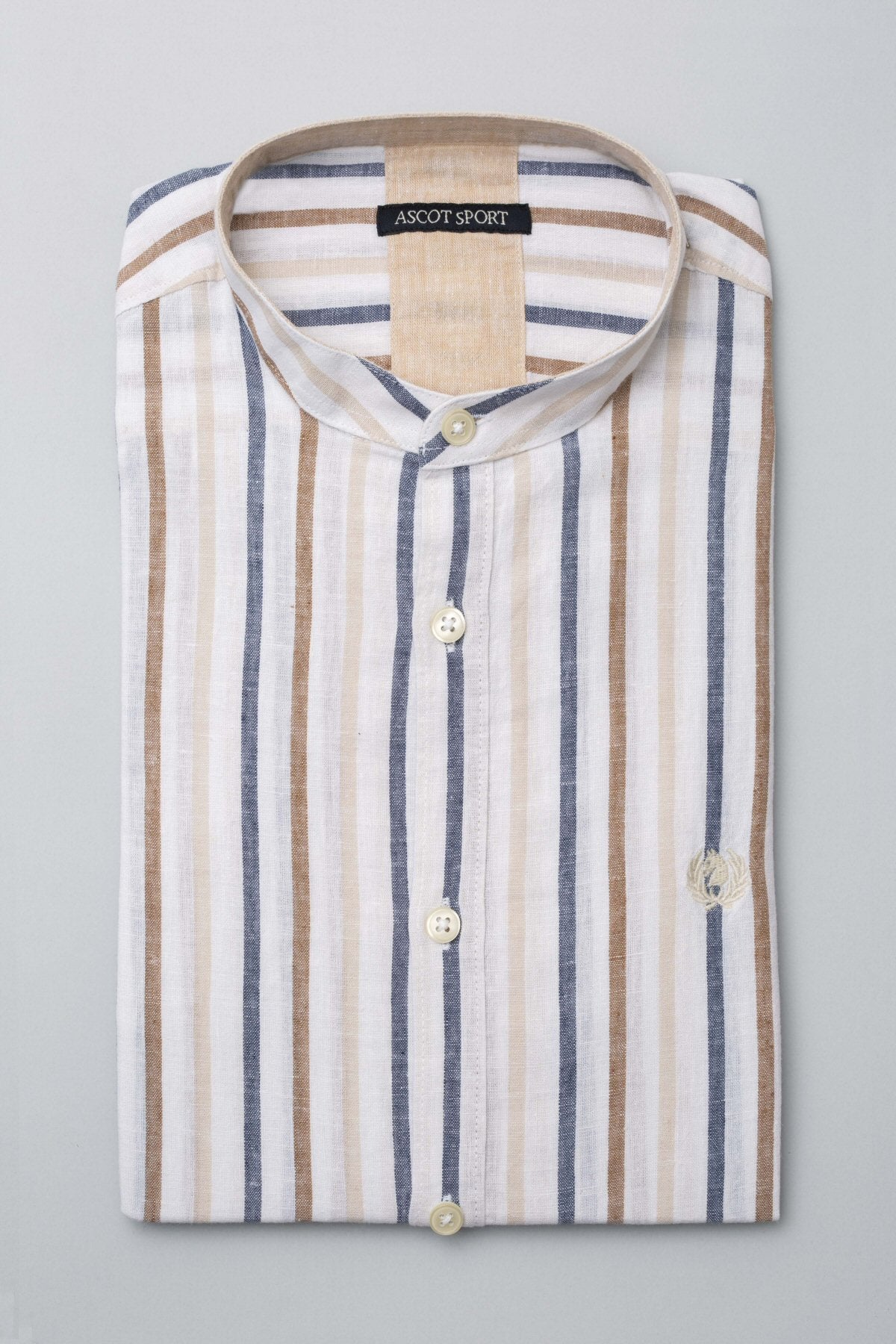 Camicia misto lino collo corea