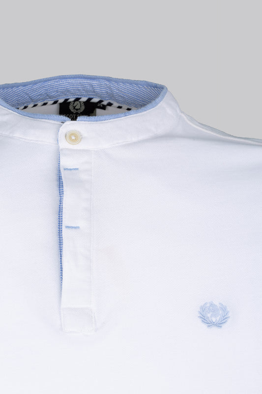 Piqué polo shirt with Korean collar