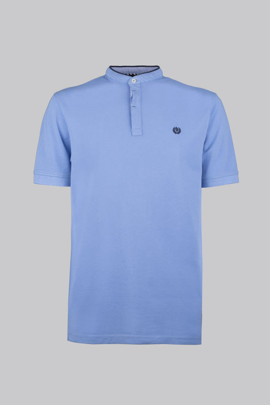 Piqué polo shirt with Korean collar