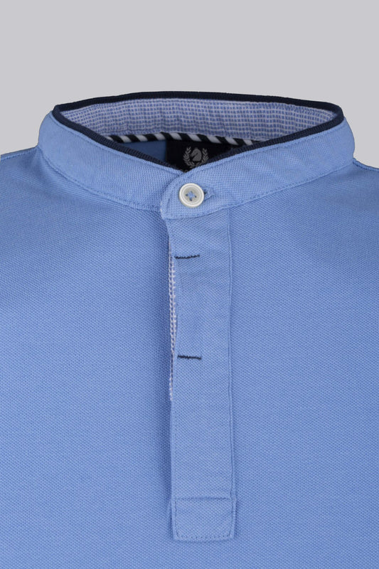 Piqué polo shirt with Korean collar