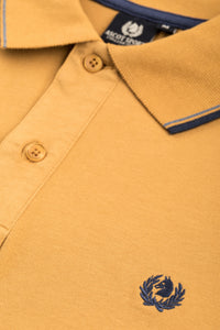 Yellow long-sleeved polo shirt